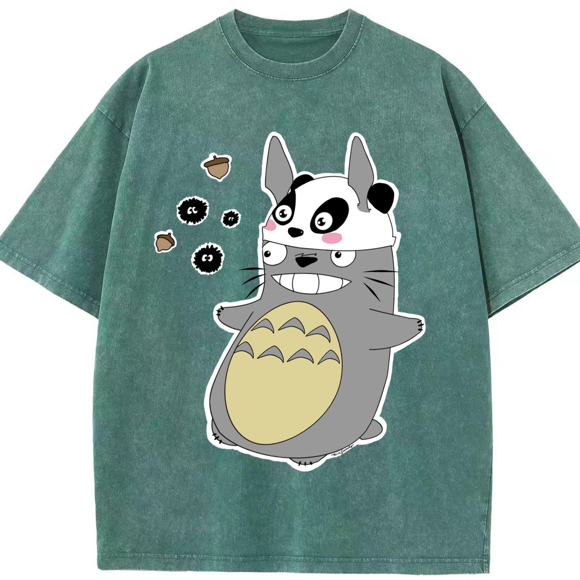 （画像用） となりのトトロ 草壁メイ 草壁サツキ My Neighbor Totoro Satsuki Kusakabe Mei Kusakabe 綿100% ヴィンテージ風 半袖Tシャツ（フロントプリント）